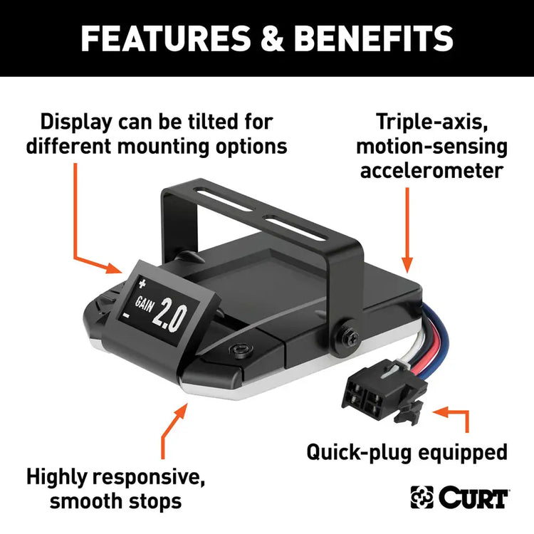 Curt - ASSURE PROPORTIONAL TRAILER BRAKE CONTROLLER WITH DYNAMIC SCREEN