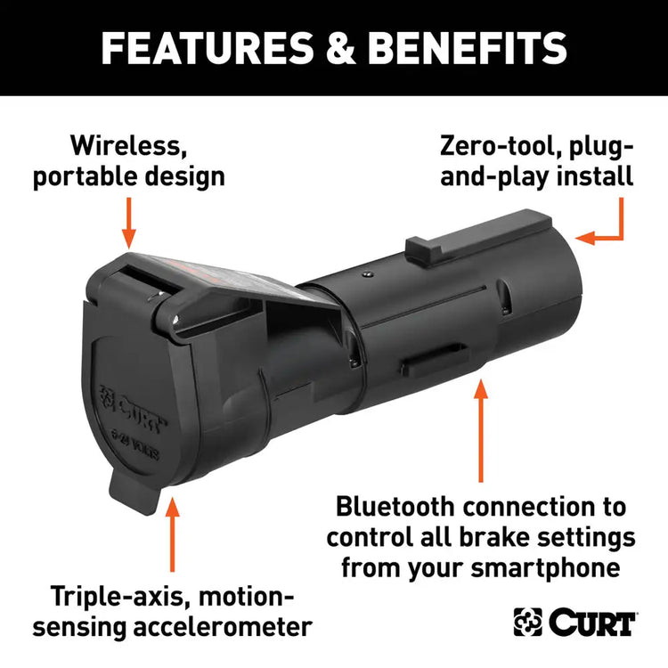 Curt - ECHO MOBILE TRAILER BRAKE CONTROLLER, 7-WAY, BLUETOOTH® SMARTPHONE CONNECTION