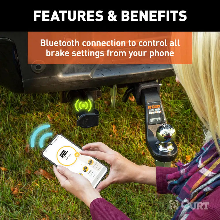 Curt - ECHO MOBILE TRAILER BRAKE CONTROLLER, 7-WAY, BLUETOOTH® SMARTPHONE CONNECTION