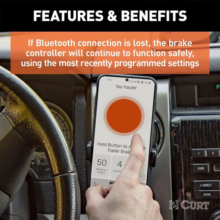 Curt - ECHO MOBILE TRAILER BRAKE CONTROLLER, 7-WAY, BLUETOOTH® SMARTPHONE CONNECTION