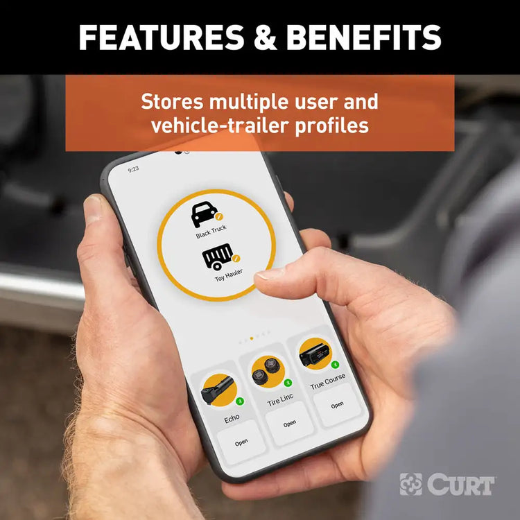 Curt - ECHO MOBILE TRAILER BRAKE CONTROLLER, 7-WAY, BLUETOOTH® SMARTPHONE CONNECTION