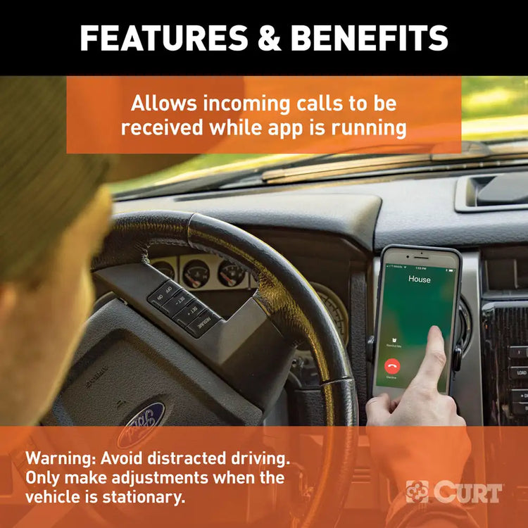 Curt - ECHO MOBILE TRAILER BRAKE CONTROLLER, 7-WAY, BLUETOOTH® SMARTPHONE CONNECTION