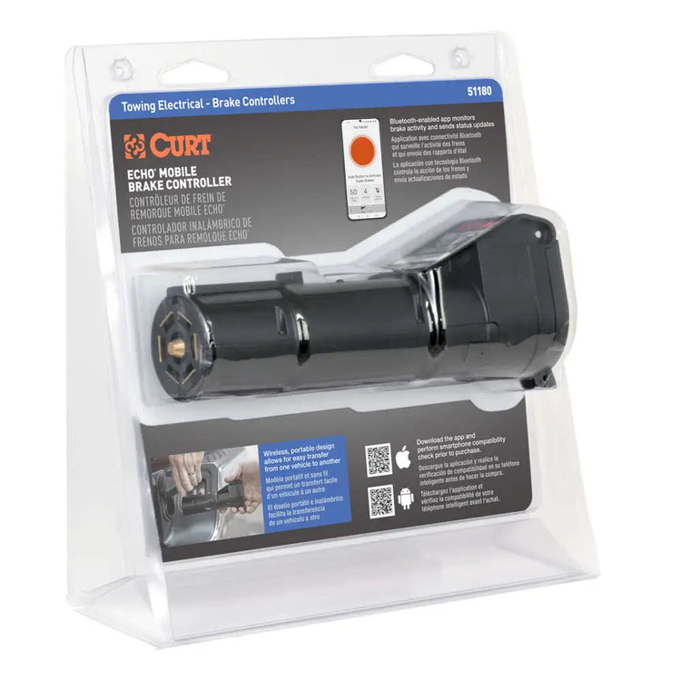 Curt - ECHO MOBILE TRAILER BRAKE CONTROLLER, 7-WAY, BLUETOOTH® SMARTPHONE CONNECTION