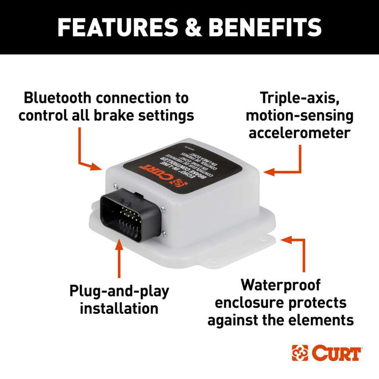 Curt - ECHO IN-LINE TRAILER BRAKE CONTROLLER, BLUETOOTH® SMARTPHONE CONNECTION