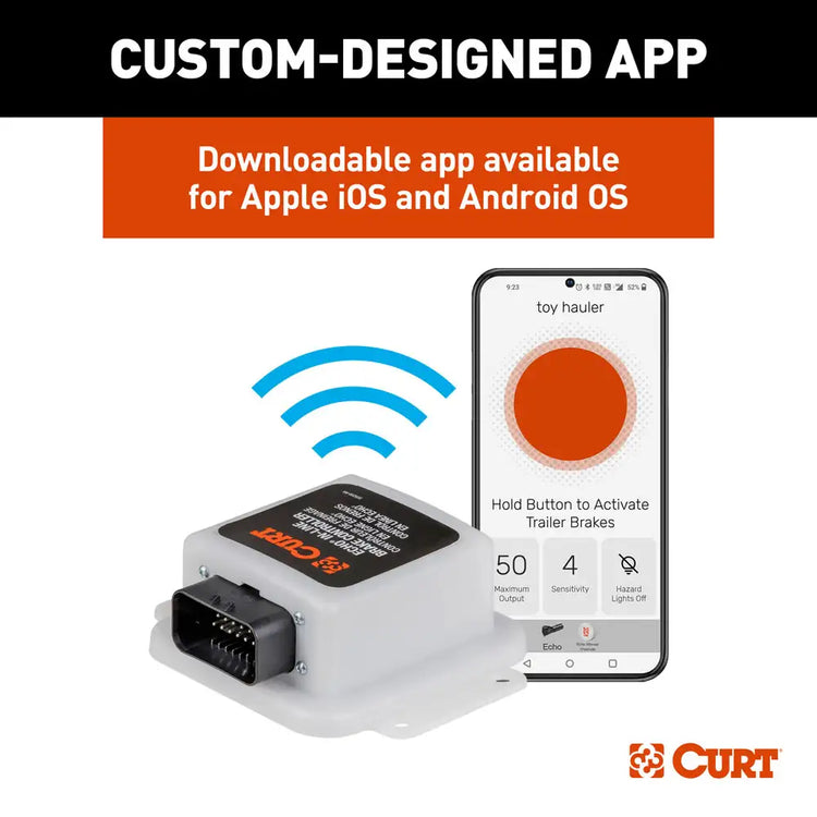 Curt - ECHO IN-LINE TRAILER BRAKE CONTROLLER, BLUETOOTH® SMARTPHONE CONNECTION