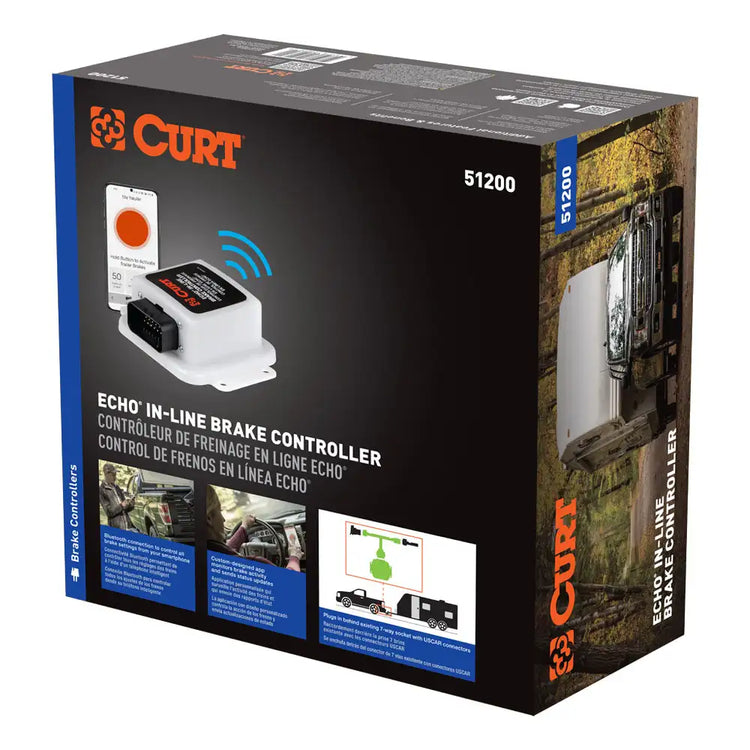 Curt - ECHO IN-LINE TRAILER BRAKE CONTROLLER, BLUETOOTH® SMARTPHONE CONNECTION