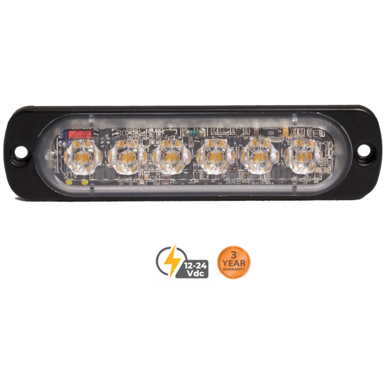 SWS Warning Lights - ULTRA SLIM PROFILE AMBER WHITES URFACE MOUNT