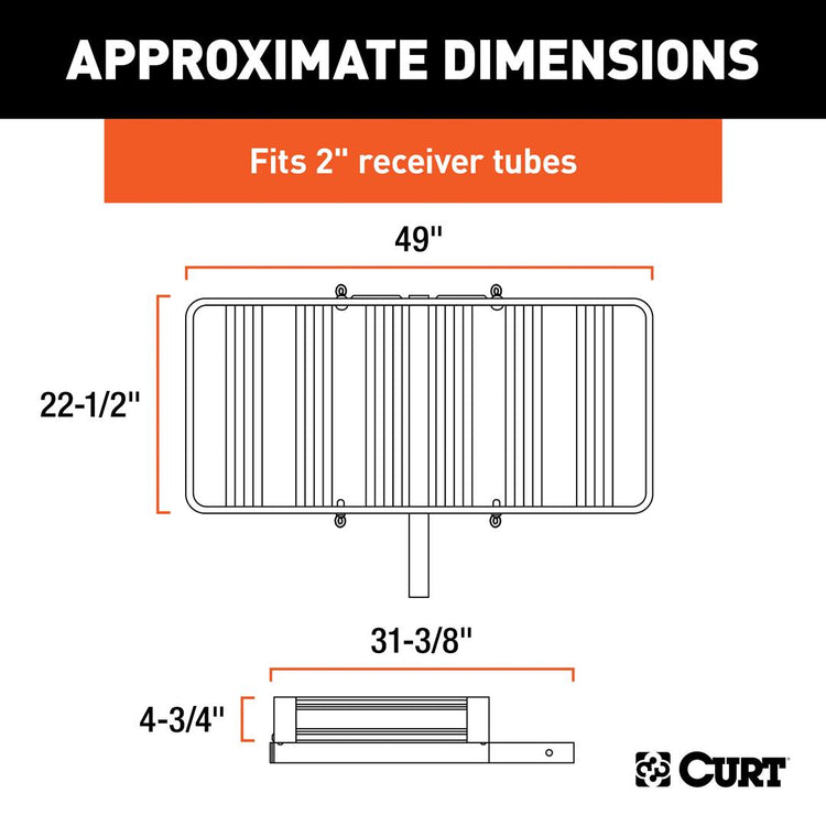 Curt - Fixed Cargo Carrier - 49 Inch x 22-1/4 Inch x 4 Inch