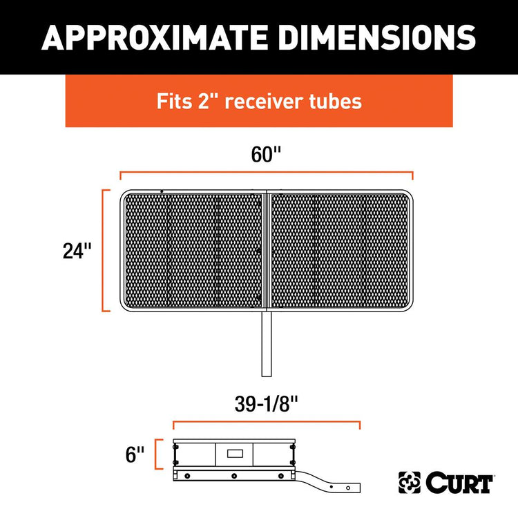 Curt - Fixed Cargo Carrier - 60 Inch x 24 Inch x 6 Inch