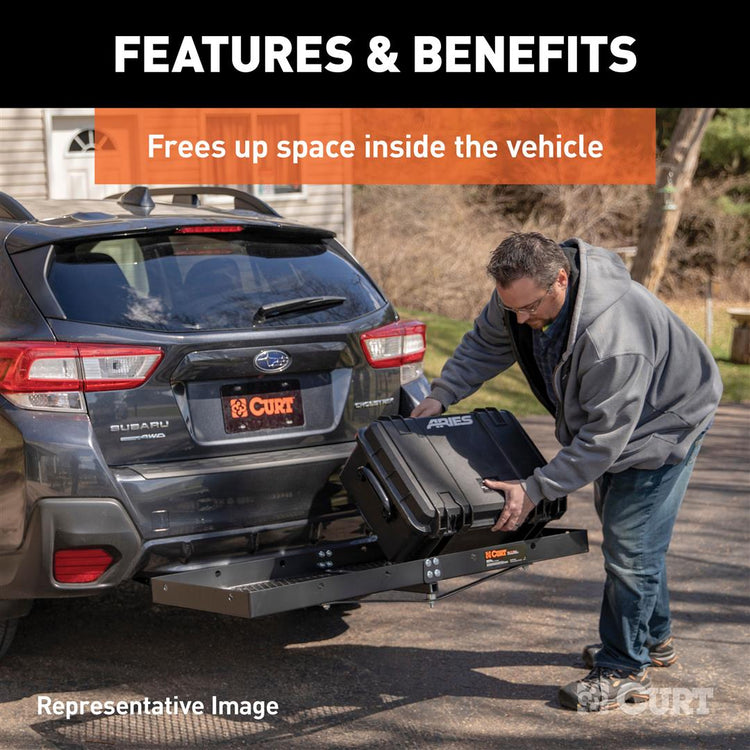 Curt - Folding Cargo Carrier - 60 Inch x 20 Inch x 2-3/4 Inch