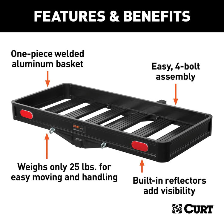 Curt - Fixed Cargo Carrier - 49 Inch x 22-1/4 Inch x 4 Inch