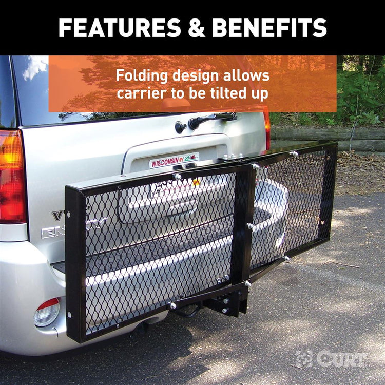 Curt - Folding Cargo Carrier - 60 Inch x 20 Inch x 2-3/4 Inch