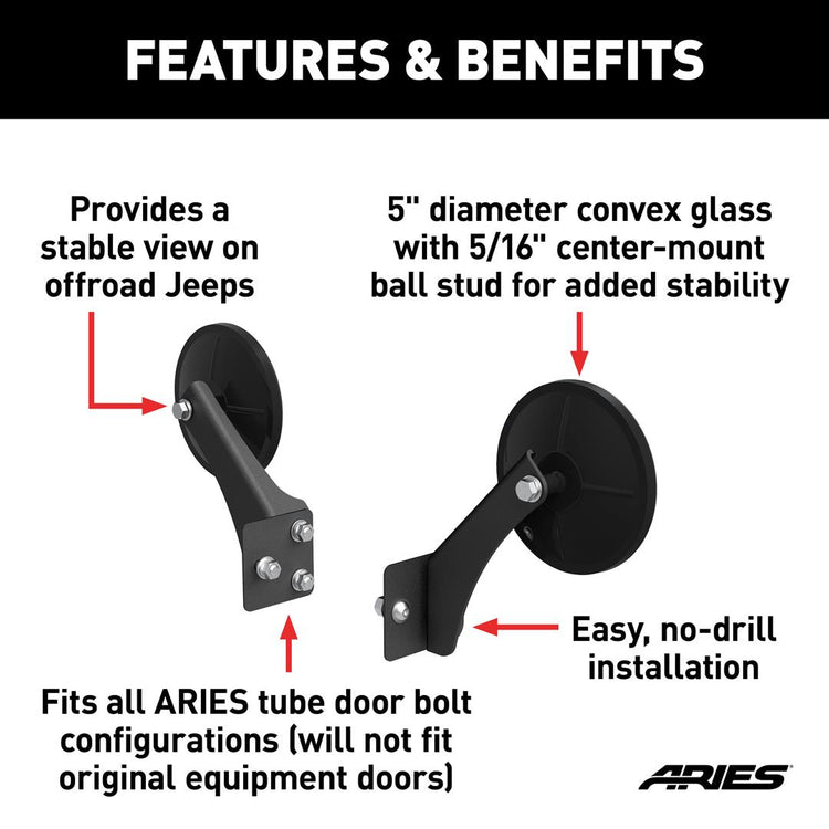 Aries - Trail Door Mirrors - JK/JL