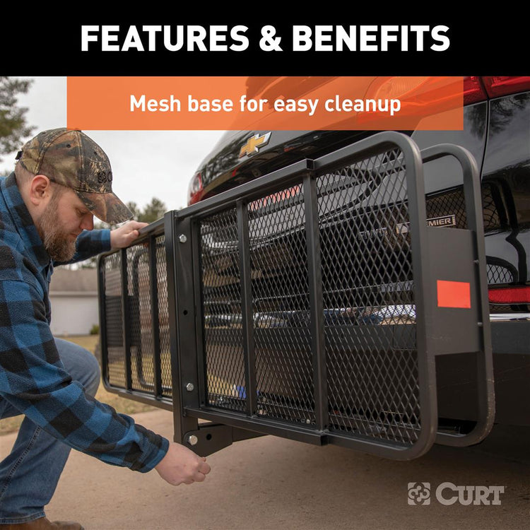 Curt - Folding Cargo Carrier - 60 Inch x 20 Inch x 6 Inch