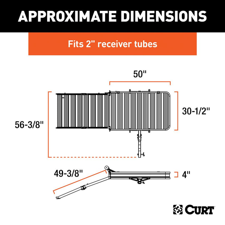 Curt - Folding Cargo Carrier - 50 Inch Length x 30-1/2 Inch Width