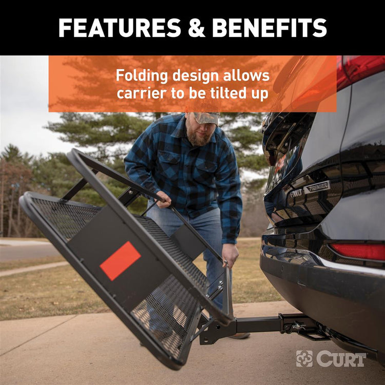 Curt - Folding Cargo Carrier - 60 Inch x 20 Inch x 6 Inch
