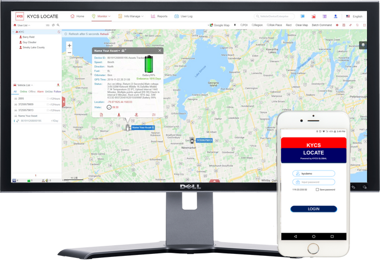 KYCS Locate XT Vehicle Recovery Tracking System Working on PC