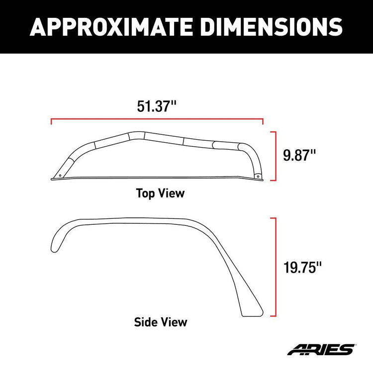 Aries Aluminum 9.25'' coverage Fender Flares