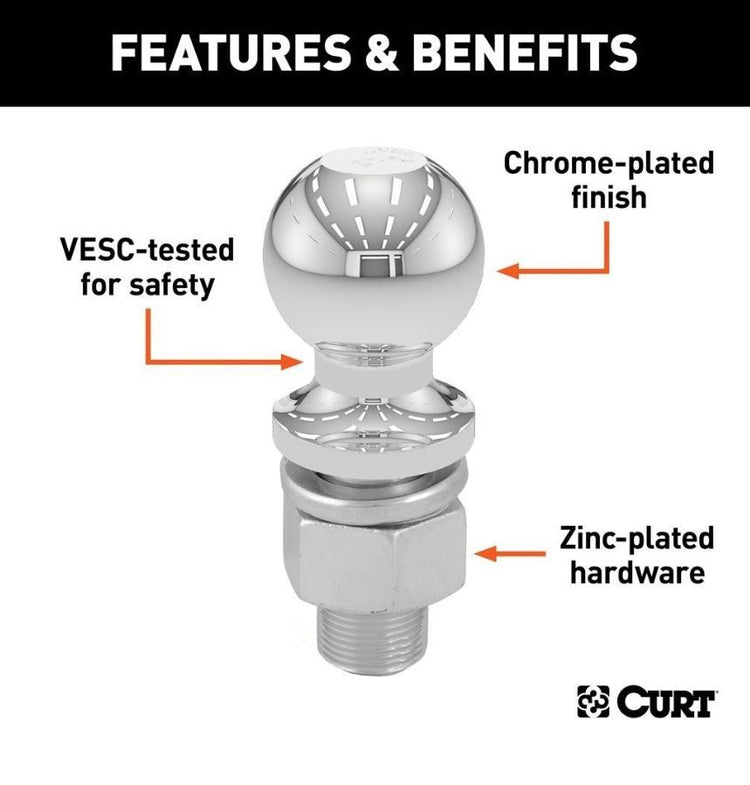 Curt Chrome 2 5/16'', 1.25'' shaft, 20000lb