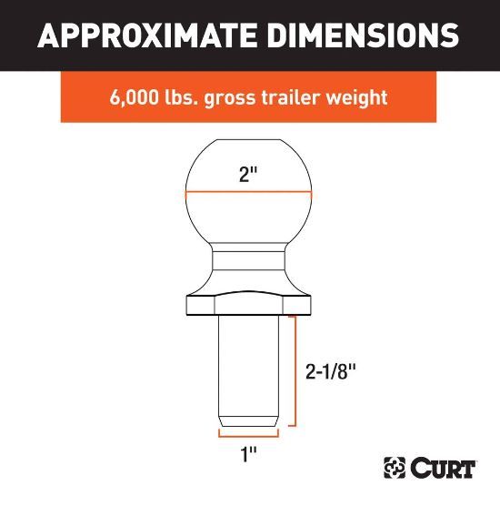 Curt Chrome 1 7/8'' or 2.0 '', 1'' shaft, 7000lb