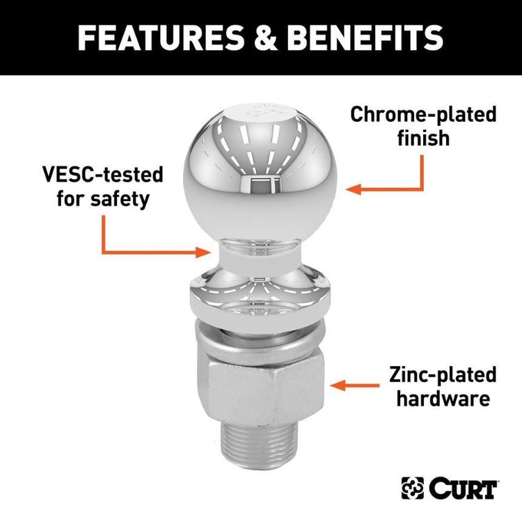 Curt Chrome 2 5/16'', 1'' shaft, 7500lb