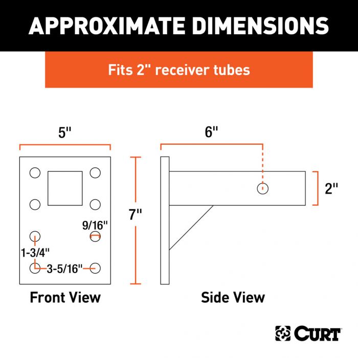 Curt Pintle Mount 7''
