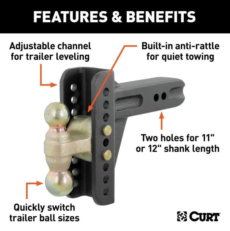 Curt Adjustable Channel Mount 2.5''x2.5''