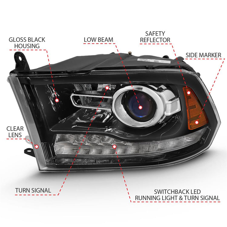 ANZO USA - Halogen Headlight Assembly - Ram Classic LED Light