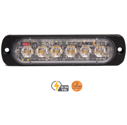 SWS Warning Lights - ULTRA SLIM PROFILE AMBER WHITES URFACE MOUNT