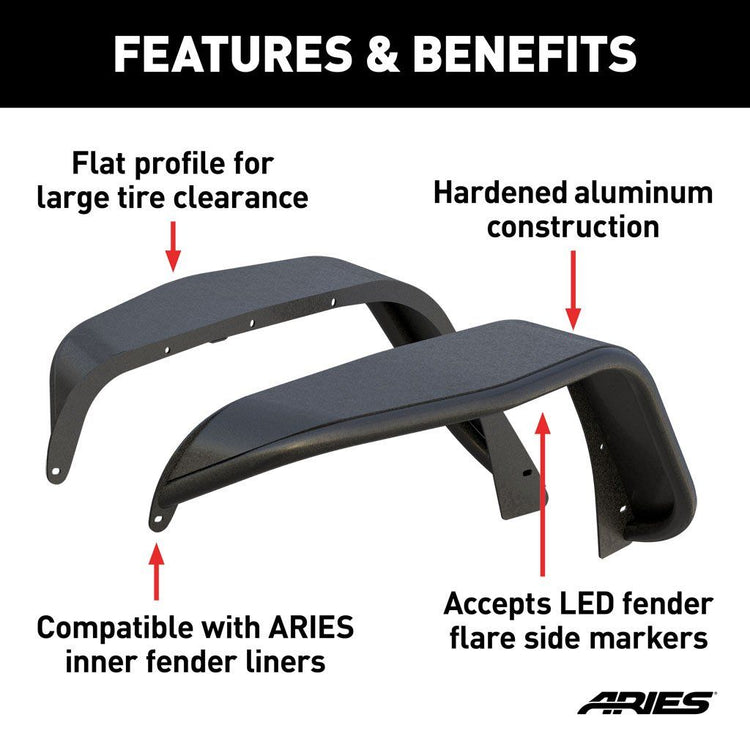 Aries - Flat Style Aluminum - Front - JK