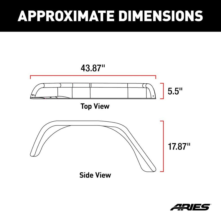 Aries - Flat Style Aluminum - Rear - JK