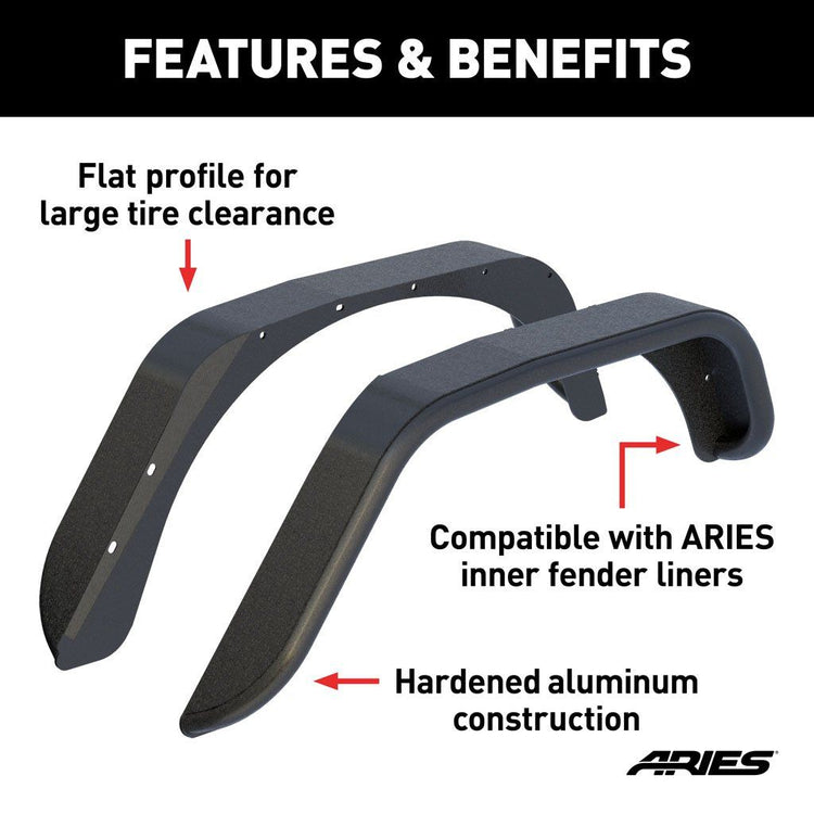 Aries Aluminum 5.5'' coverage Fender Flares